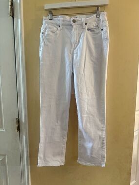 PAIGE White Denim Jeans with Subtle Gold Logo